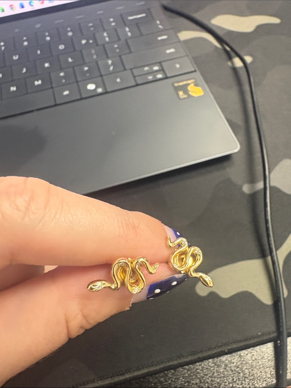 Logan Hollowell Gold Snake Twist Stud Earrings